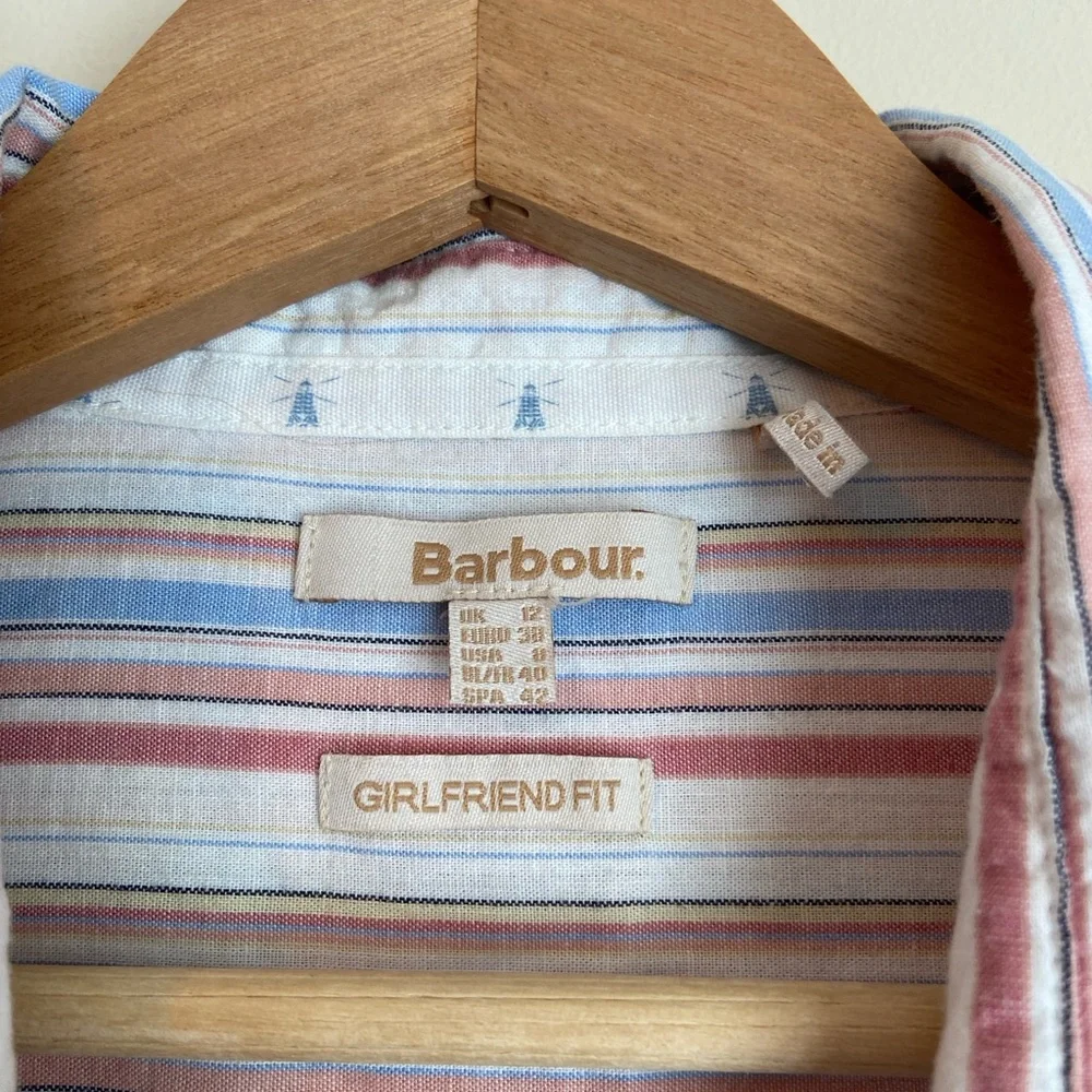 Barbour Striped Linen Cotton Button-Down Shirt - Picture 3 of 5